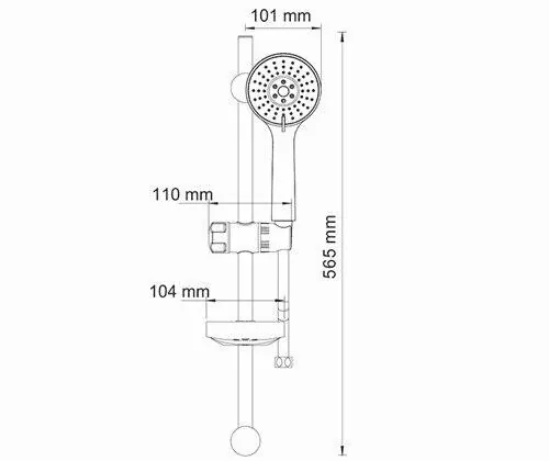 Габаритная схема Душевой гарнитур Wasserkraft A005