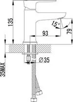 Габаритная схема Смеситель Lemark Basis LM3606C для раковины