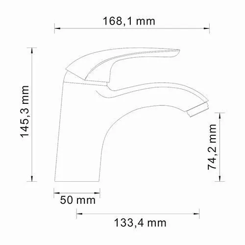 Габаритная схема Смеситель Wasserkraft Rossel 2803 для раковины