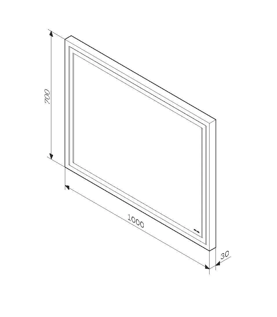 Габаритная схема Зеркало AM.PM GEM 100 LED M91AMOX1001WG