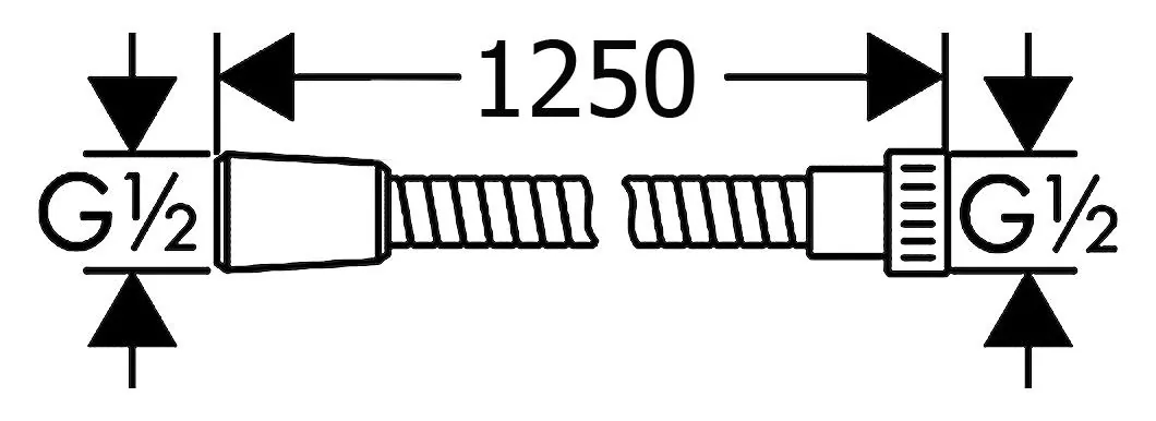 Габаритная схема Душевой шланг Hansgrohe Metaflex 28262000
