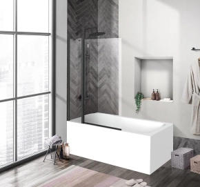 Шторка на ванну BelBagno Uno V-11-100/150-C-NERO 