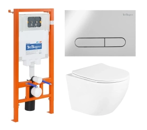 Комплект BelBagno Uno BB3105CHR/SC/BB002-80/BB005-PR-CHROME кнопка смыва хром глянец 
