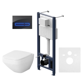 Комплект AM.PM Inspire 2.0 IS450A38.50A1700 (унитаз с инсталляцией, сиденье с микролифтом, клавиша черная) 