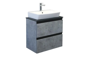 Тумба с раковиной Comforty Эдинбург 60-2 бетон светлый, с раковиной 9055RA-50 