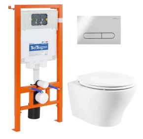 Комплект BelBagno Acqua BB340CHR/BB2020-1SC/BB002-80/BB005-PR-CHROME кнопка смыва хром глянец 