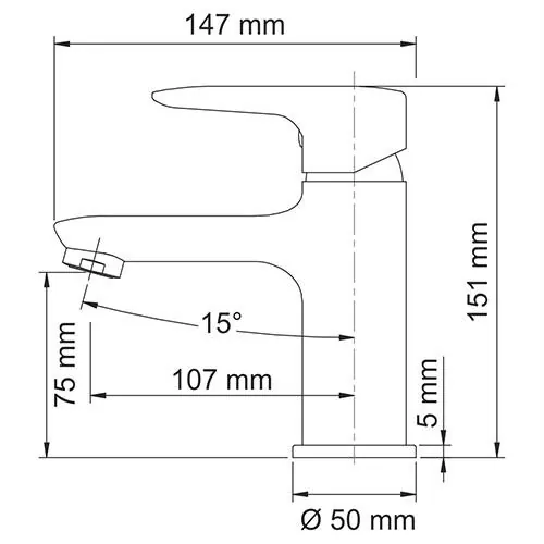Габаритная схема Смеситель Wasserkraft Vils 5603 для раковины