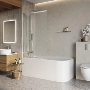 Шторка на ванну BelBagno Luce VF-11-100/145-C-Cr 