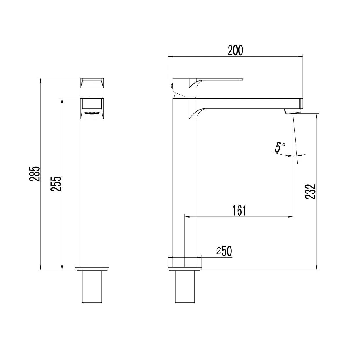Габаритная схема Смеситель Lemark Plus Grace LM1509C для раковины