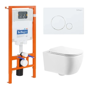 Комплект BelBagno Genova BB1102CH/BB1102SC/BB002-80/BB014-SR-BIANCO кнопка смыва белая 