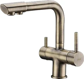 Смеситель Wasserkraft A8037 для кухонной мойки, светлая бронза 