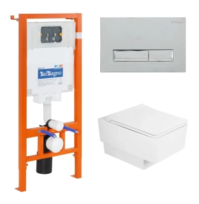 Комплект BelBagno Cadro CZR-4823-CHR/CZR4823SC/BB002-80/BB010-MR-CHROME кнопка смыва хром глянец 