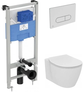 Комплект Ideal Standard Connect P211601 (подвесной унитаз + инсталляция + кнопка + сиденье) 
