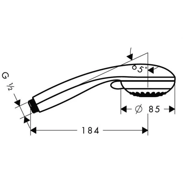 Габаритная схема Душевая лейка Hansgrohe Crometta 28562000