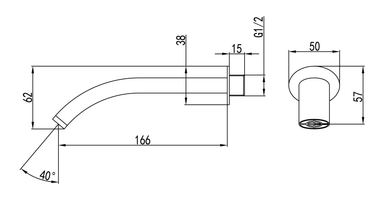 Габаритная схема Излив Lemark LM8024С для ванны
