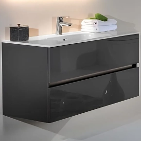Тумба под раковину Armadi Art Vallessi 100 антрацит глянец 