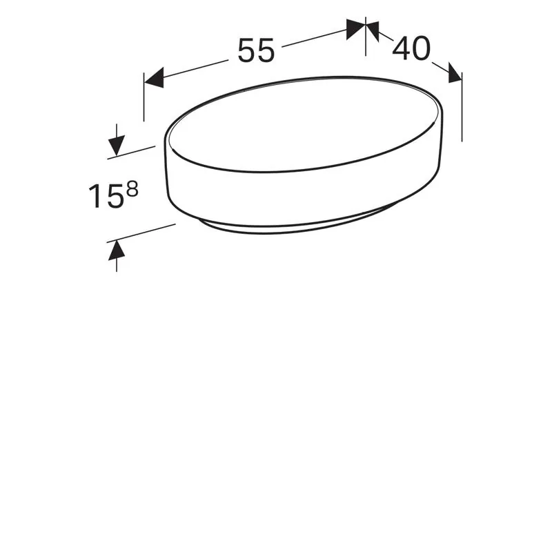 Габаритная схема Раковина Geberit VariForm 500.771.01.2 55 см