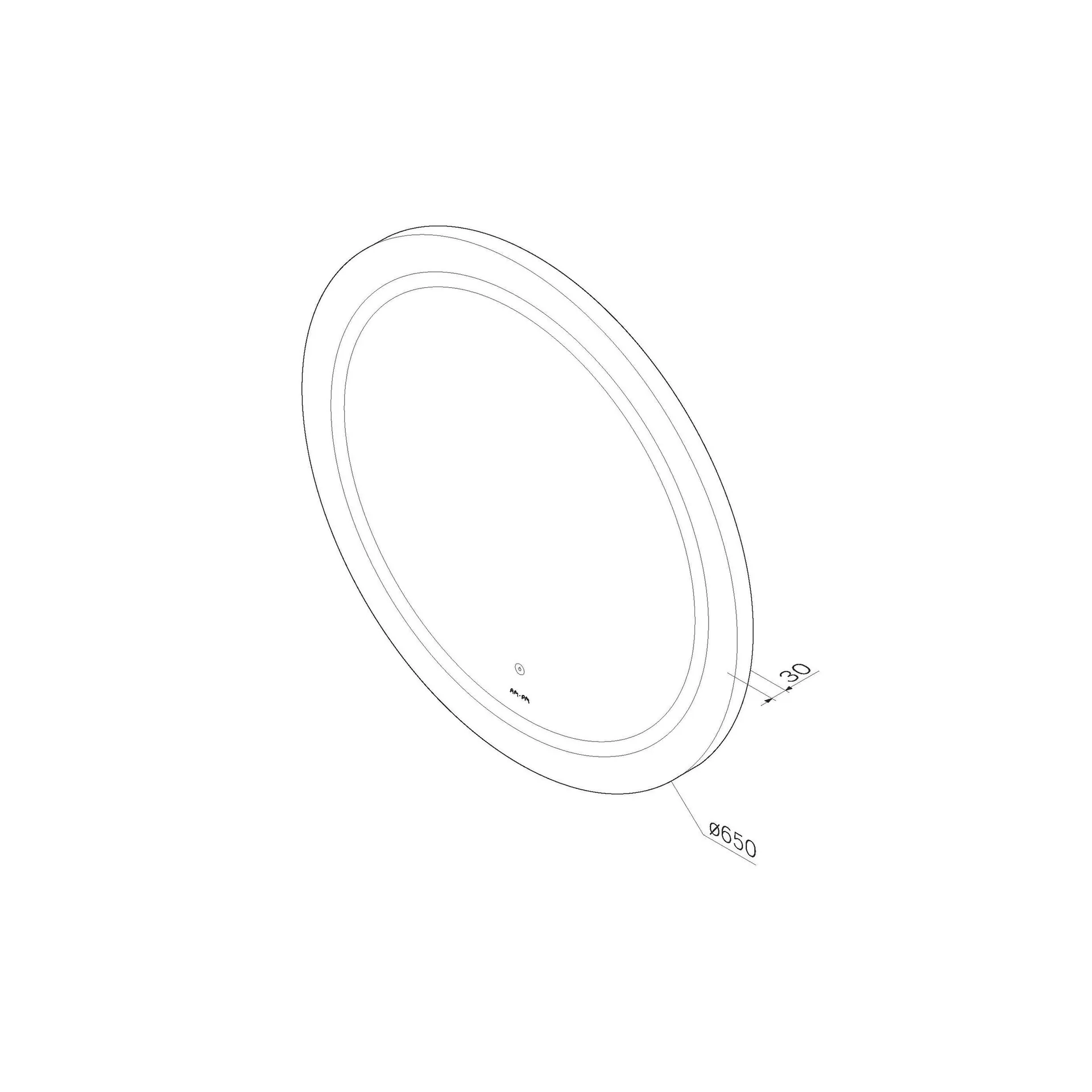 Габаритная схема Зеркало AM.PM X-Joy 65 LED M85AMOX0651WG