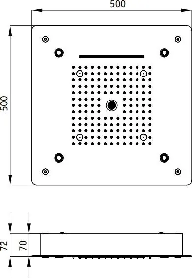 Габаритная схема Верхний душ RGW Shower Panels SP-73