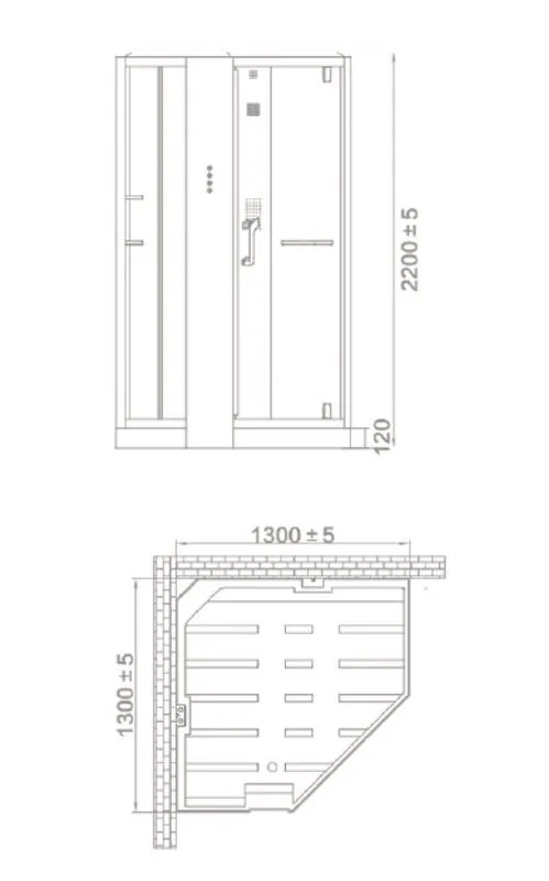 Габаритная схема Душевая кабина Orans 89106W0