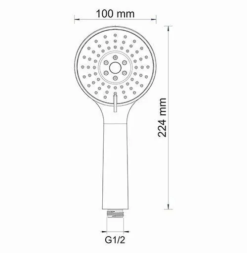 Габаритная схема Душевой комплект Wasserkraft Berkel A16031 Thermo