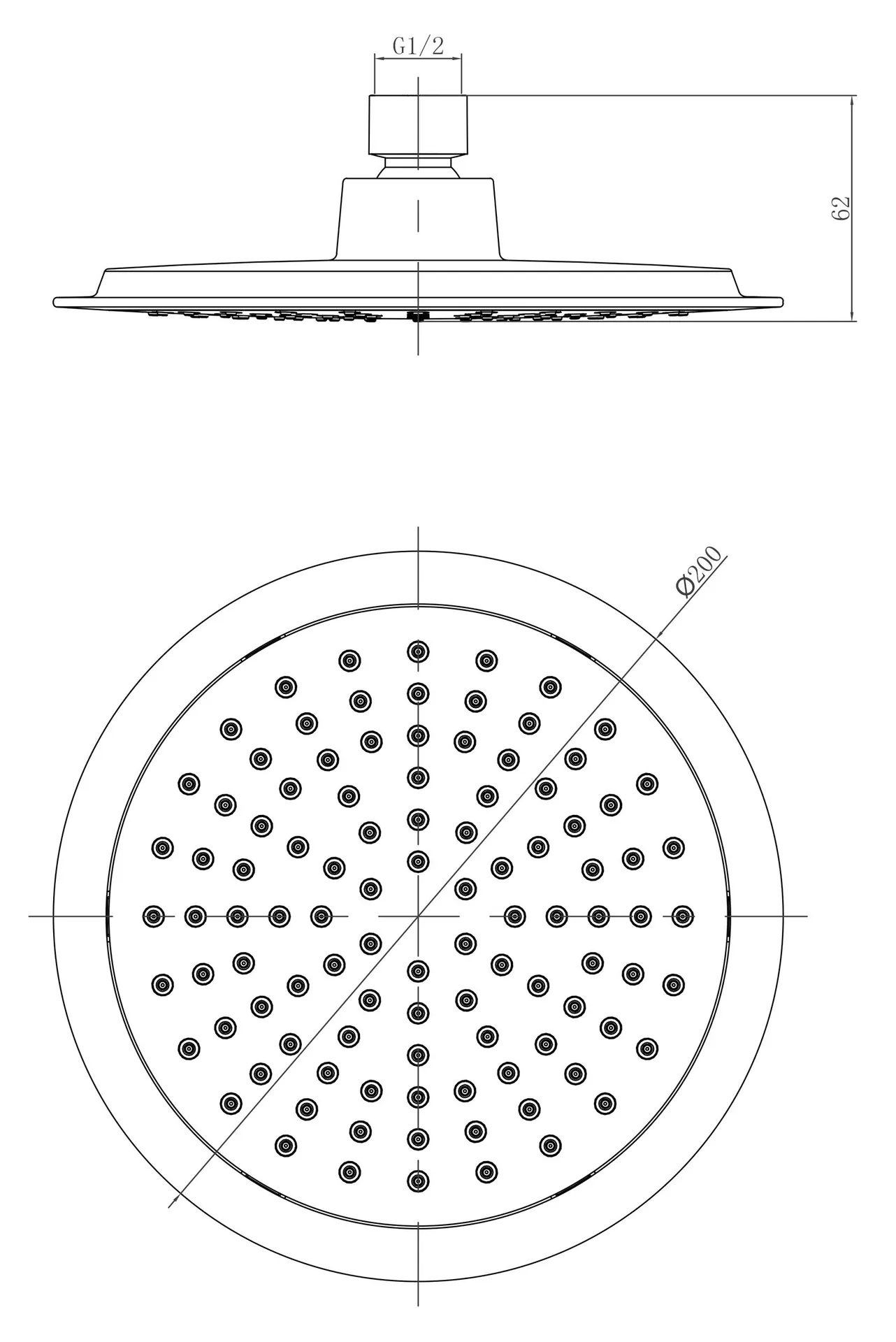 Габаритная схема Верхний душ Lemark LM8033C