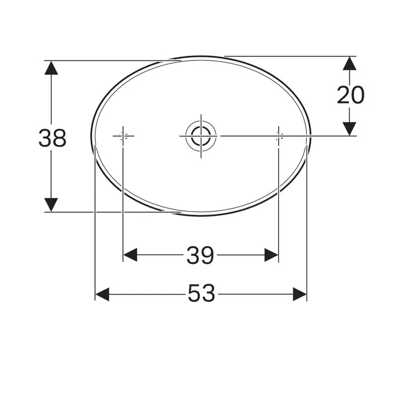 Габаритная схема Раковина Geberit VariForm 500.771.01.2 55 см