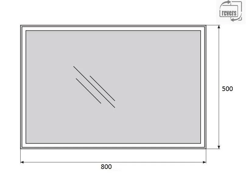 Габаритная схема Зеркало BelBagno SPC-GRT-500-800-LED-BTN