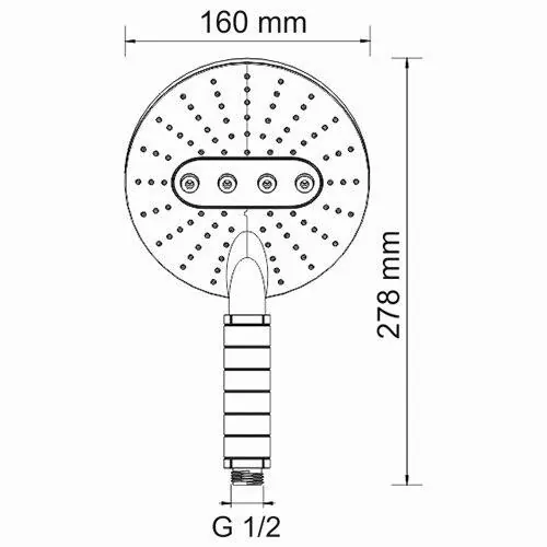 Габаритная схема Душевая лейка Wasserkraft A059