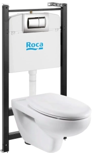 Комплект Roca Victoria Pack 893100000 подвесной унитаз + инсталляция + кнопка + сиденье 