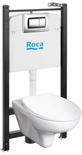 Комплект Roca Mateo Pack 893100010 подвесной унитаз + инсталляция + кнопка + сиденье 