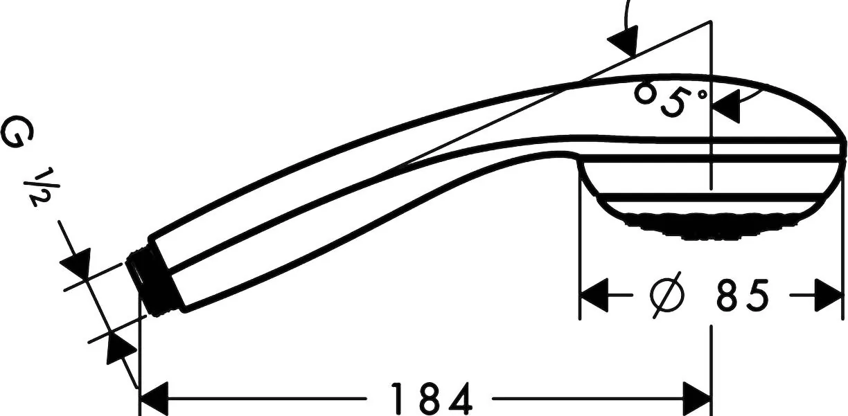 Габаритная схема Душевая лейка Hansgrohe Crometta 28585000