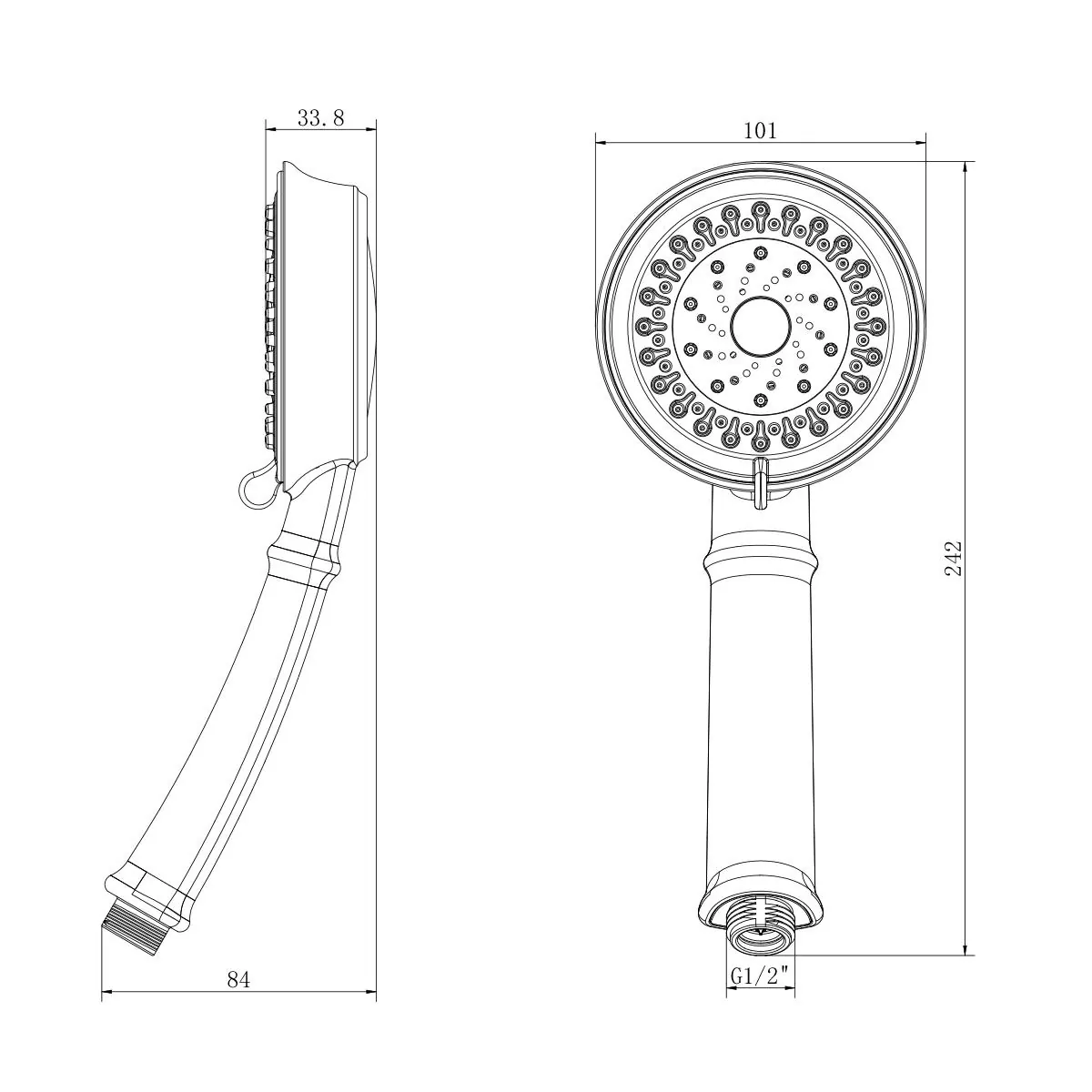Габаритная схема Душевая лейка Lemark LM8118C