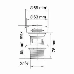 Габаритная схема Донный клапан Wasserkraft A046 для раковины