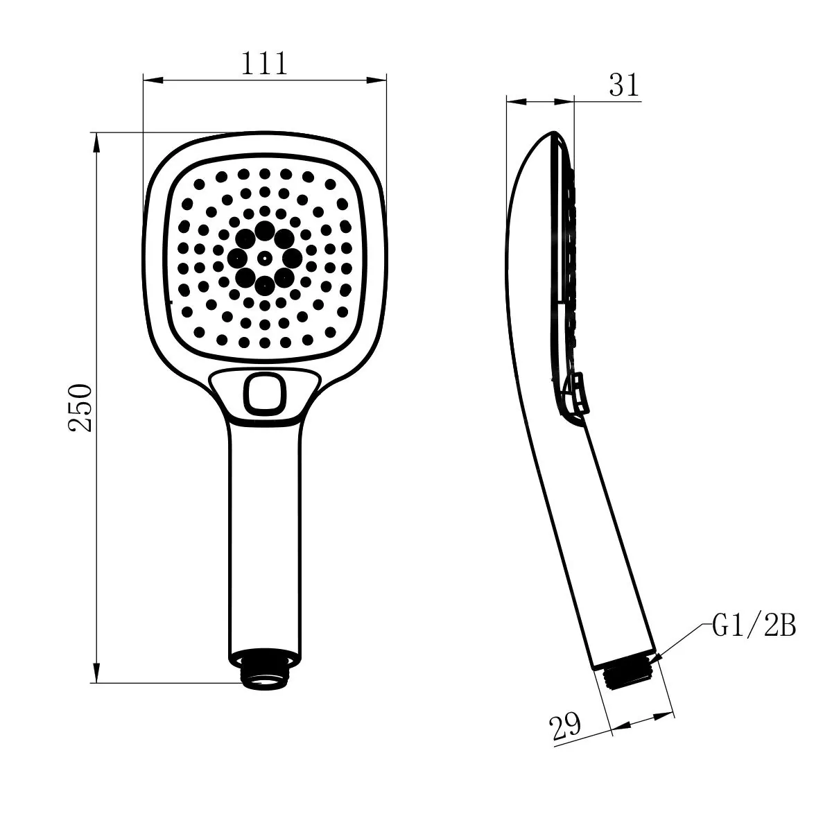 Габаритная схема Душевая лейка Lemark LM1014C