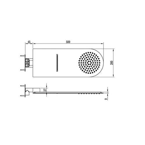 Габаритная схема Верхний душ RGW Shower Panels SP-62