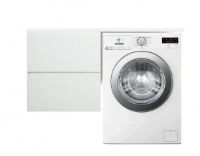 Тумба с раковиной Эстет Dallas Luxe 150 L белая подвесная 2 ящика 