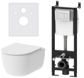 Комплект Damixa Sirius DX86.IS10101.1700 кнопка смыва белая 