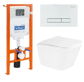 Комплект BelBagno Due BB3103CHR/SC/BB002-80/BB018-GV-BIANCO кнопка смыва белая 
