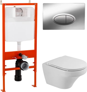 Комплект BelBagno Duet CZR-2462-TH-TOR/CZR-870-SC/BB026/BB051CR кнопка смыва хром глянец 