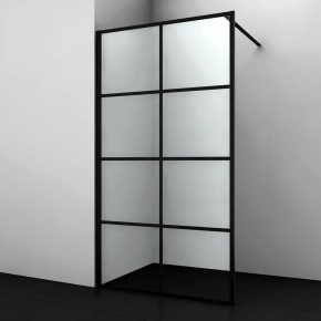 Душевая перегородка Wasserkraft Glan 66W 100 см, профиль черный матовый 