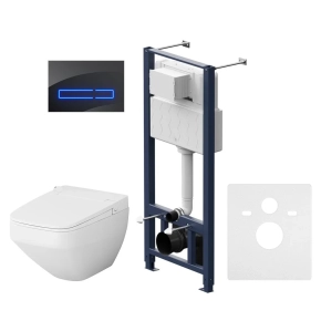 Комплект AM.PM Inspire 2.0 IS450A38.CCC50A (унитаз с инсталляцией, сиденье с функцией биде, клавиша черная) 