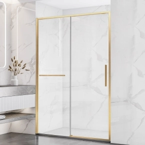 Душевая дверь в нишу Vincea Слим Софт (Slim Soft) VDS-1SS150CLG 1500 брашированное золото стекло прозрачное 