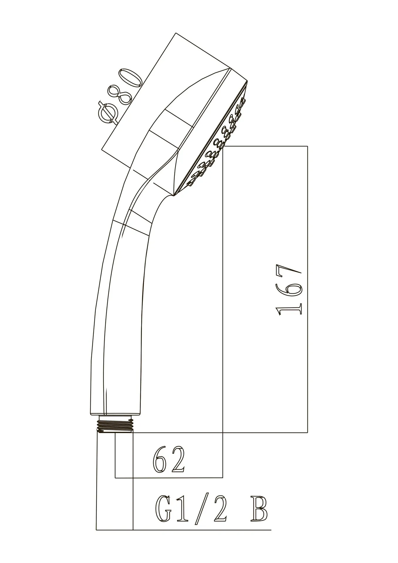 Габаритная схема Душевая лейка Lemark LM0211C