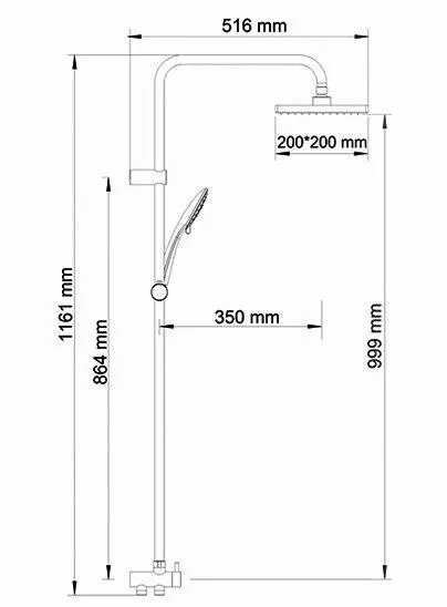Габаритная схема Душевая стойка Wasserkraft A017