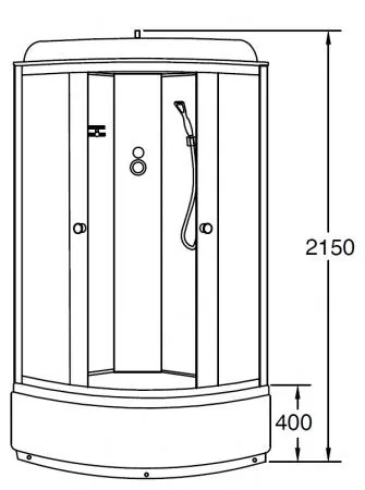 Габаритная схема Душевая кабина Loranto Sunway CS6690F9090215