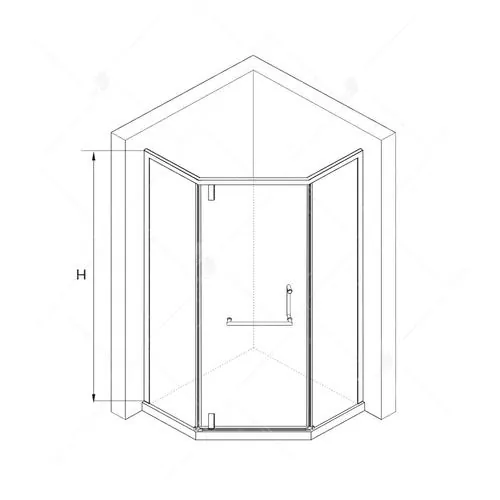 Габаритная схема Душевой уголок RGW Hotel HO-084 100x100