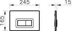 Габаритная схема Кнопка смыва Vitra Loop R 740-0680 хром