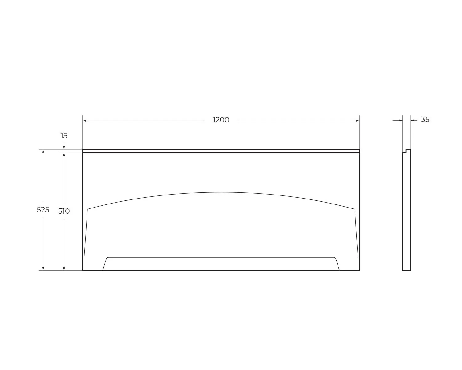 Габаритная схема Экран Cezares Eco ECO-120-F-SCR-W37 120 см