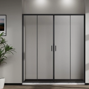 Душевая дверь в нишу Vincea Сити (City) VDS-5CT2170CLB 1700 черный стекло прозрачное 